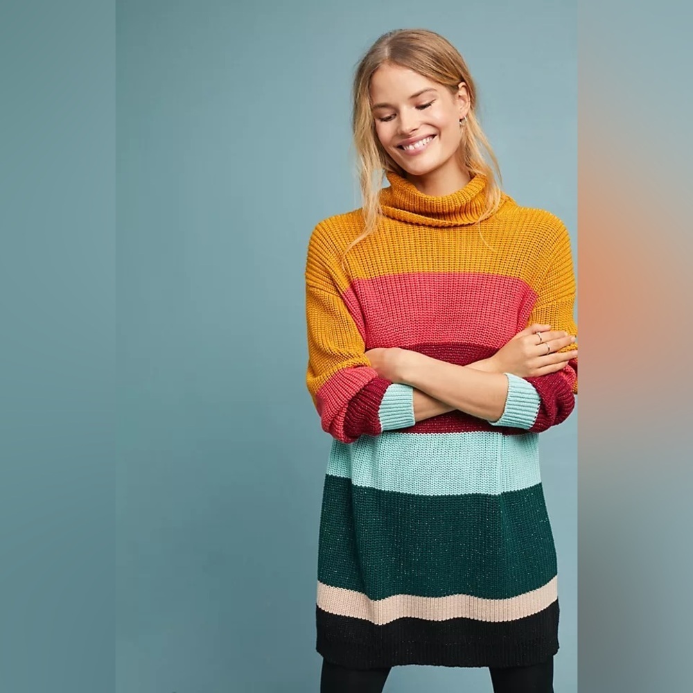 Farm Rio Boldly Striped Sweater Dress